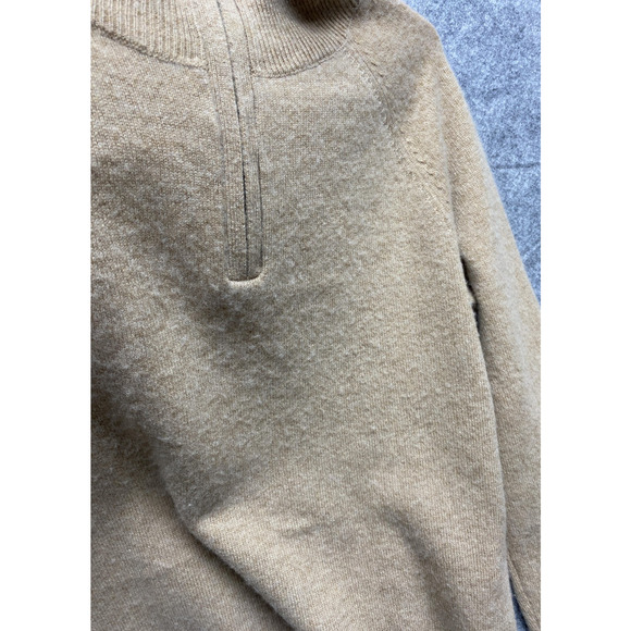 J.Crew Cashmere Sweater Womens Small? Tan Half Zip Mock Neck Pullover AE4338 - Picture 13 of 14